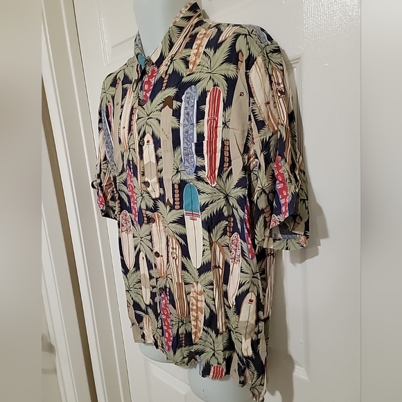 Reyn Spooner Surf board print Hawaiin Shirt Mens Size XLarge - Picture 4 of 8